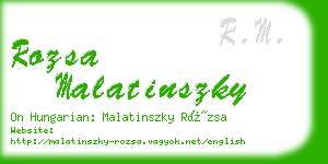 rozsa malatinszky business card